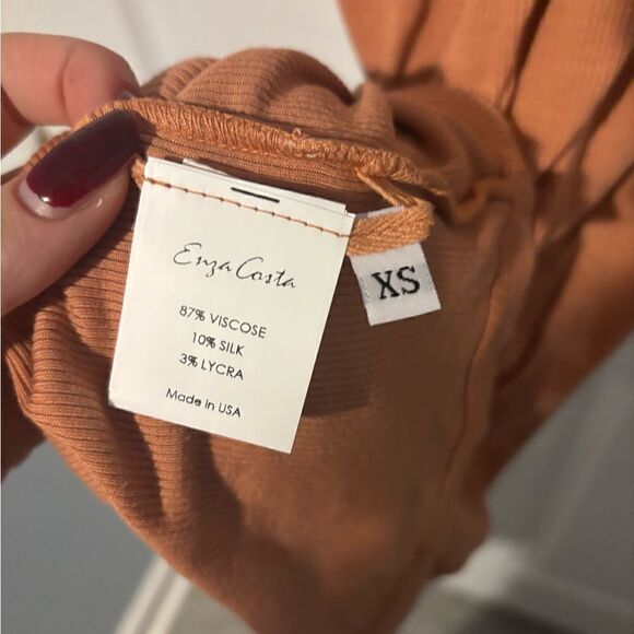 Enza Costa Silk Rib Asymmetrical Mini Dress size xs NWOT - Picture 6 of 7